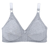 Plus Size Bras Women's Wireless Bra Cotton Brassiere Non Padded Full Coverage MartLion Grey 85D 