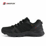 Baasploa Men's Hiking Shoes Wear Resistant Sneakers Non Slip Camping Outdoor Spring Autumn Waterproof MartLion 46 black 