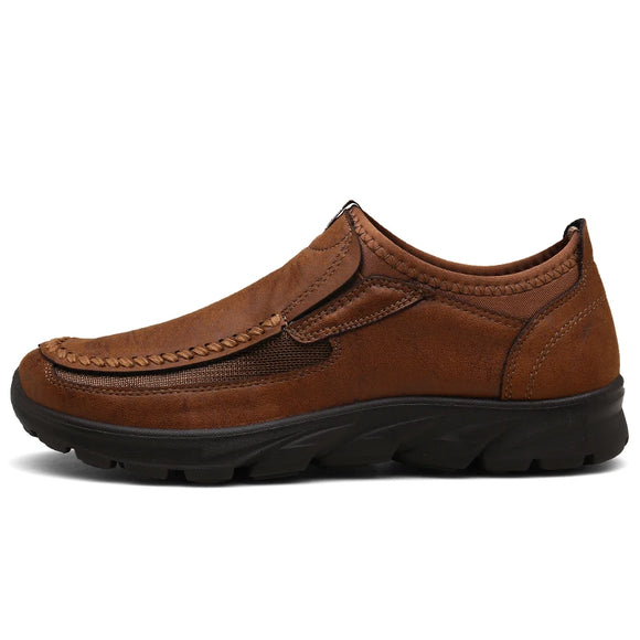  Leather Men's Casual Shoes Loafers Moccasins Breathable Slip on Driving MartLion - Mart Lion