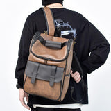 Retro Leather Backpack Men's Backpacks Waterproof Travel Backpack High Capacity 15.5 Inch Laptop Bags Schoolbag Mart Lion Default Title  