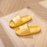 Women Summer Soft Slippers Thick Platform Bathroom Home Men's Indoor Non-slip Anti-slip Female Cloud Cushion Slides Mart Lion Yellow 3637 