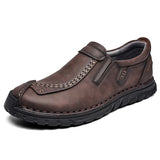 Golden Sapling Loafers Men's Genuine Leather Flats Casual Shoes Work Safety Leisure Footwear Sewing Design MartLion Dark Brown 8 39 