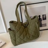 Women Handbag Handbag Large Capacity Down Satchel Bag Padding Shoulder Bag Shopping Bag MartLion Green CHINA 