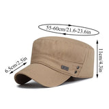 Men's Unisex Army Hat Baseball Cap Cotton Cadet Hat Military  Breathable Combat Fishing Flat Adjustable Cap MartLion   