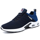 Casual Sports Shoes Men's sneakers Platform Outdoor Anti-skid Running Mesh Sports Zapatos Altos Hombre MartLion black blue 39 