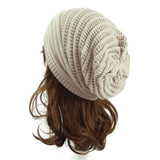 Unisex Fashion Women's Men's Knit Wool Baggy Beanie Hat Winter Warm Outdoor Ski Cap Hip Hop Striped Bonnet MartLion beige  