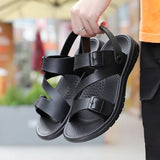 Summer Sandals for Men Outdoor Casual Sport Slippers PU Leather Non-slip Breathable Roman Shoes Beach Flip-Flop Garden Shoes MartLion