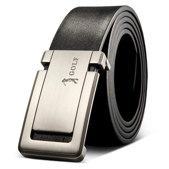 Genuine Leather Men's Belt Casual Trend Cowhide Youth Belt Plate Buckle Pant Belt MartLion   