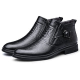 Genuine Leather Autumn Winter Dress Snow Boots Men's Office Ankle Formal Designer Casual Shoes Sneakers MartLion   