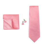 Solid Colors Ties Handkerchief Cufflink Set Men's 7.5cm Slim Necktie Set Party Wedding Accessoreis Gifts MartLion THC-38A  