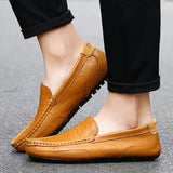 Man Leather Shoes Loafers Summer  Outdoor Casual Driving Shoes MartLion   