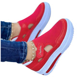 Red Sneakers Women Shoes Woman Tennis Canvas Female Casual Ladies Sport Platform Sneaker Hollow Out MartLion   