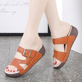 Women's Wedge Heeled Sandals Casual Open Toe Platform Slipper Slip Heel Height 4.0cm MartLion