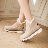 Winter Boots with Plush Women In Anti Slip Platform Wedges Warm Shoes Fur Snow Ankle Mart Lion   