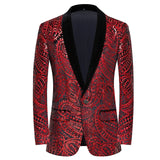 Stylish Vertical Striped Sequin Blazer Jacket Men's Shawl Lapel One Button Glitter Blazers Wedding Party Dinner Homme MartLion Pattern 5 US XS 