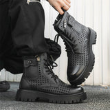 Men's English Style Thick Sole Design Men Boots  Layer Leather Casual Boots