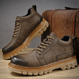Leather Men Boots Cow Leather Upper Durable Sole Lace up Winter Boots Leisure Outdoor Shoes For Man MartLion