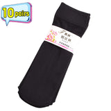 20pairs Elastic Silk Women Summer Socks Transparent Ultrathin Meias Socks Female Thin Crystal Nylon Short Ankle Sox Mart Lion 10Pairs Black  