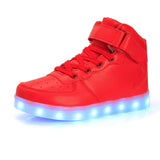 Children Glowing Sneakers Kid Luminous Sneakers for Boys Girls Led Women Colorful Sole Lighted Shoes Men's Usb Charging MartLion 032-red 41 