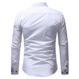 Men's Embroidered Western Shirt Long Sleeve Slim Casual Shirt Mart Lion   