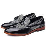 Men's Casual Shoes Stitching Hand-carved Breathable Tassels Loafers Moccasins Light Driving Flats Mart Lion Black 38 China