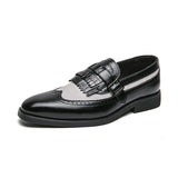 Golden Sapling Leisure Brogue Shoes Men's Genuine Leather Flats Retro Oxfords Classics Loafers Casual Party MartLion black 38 