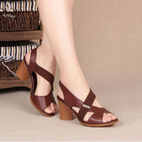 Sandals Women Luxury Brand Summer Style Chunky Heel Heels Shoes Off Black Mart Lion   
