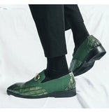 Autumn Classic Men's Dress Shoes Leather Pointed Formal Slip-on Low-heel Wedding zapatos hombre vestir MartLion   