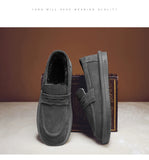 Winter Men's Cotton Shoes Casual Non-slip Flat Lightweight Faux Fur Boots Low Top Snow MartLion   