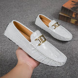 Boat Men's Classic Drive Casual Leather Comfy  Loafers Shoes Bright Color Loafers MartLion 92White- 36 