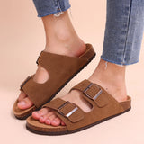 Women's Mules Sandals Men's Clogs Cork Insole Sandals Suede Beach Slides With Arch Support Soft Home Shoes MartLion   