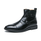 Chelsea British Style Leather Men's Shoes Ankle Boots Senior Casual Lightweight Designer Work Classic Handmade MartLion Black 41 