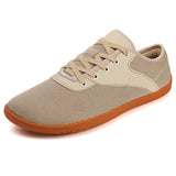 Men's Casual Sports Barefoot Shoes Minimalist Cross-Trainer Wide Toe Walking Zero Drop Sole Trail Running Sneakers MartLion A038 Cream-Yellow 44 