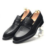Classic Men's Penny Loafers Wedding Dress Shoes Handmade Genuine Leather Slip-On Footwear Office Formal MartLion   