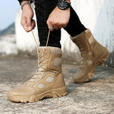 Men's Tactical Military Boots Casual Shoes Leather Army Motorcycle Ankle Combat Black Militares Hombre Mart Lion   