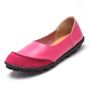 Women Handmade Leather Splicing Flats Moccasins Loafers ballet flats soft Casual Shoes MartLion   