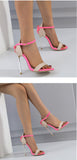 Liyke Elegant Women Party Wedding Stiletto Sandals Open Toe Pink Butterfly-Knot Cover Heels Pumps Summer Shoes Female Mart Lion   