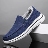 Slip On Canvas Shoes Men's Winter Plush Warm Non-Leather Casual Shoes Homme Moccasins MartLion   