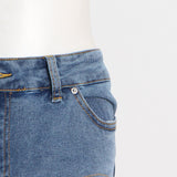 Design Patchwork Women's Pants Autumn Jeans Slim Fit Deconstructed Patchwork High Waist Split Blue Mart Lion   