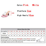  Liyke Cozy Silky Wide Band Square Open Toe Platform Slippers Summer Pink Women's Shoes Sandal Crystal Rhinestone Heels Slides Mart Lion - Mart Lion
