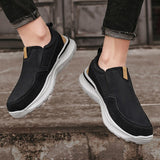 Leather Men's Casual Shoes Brown Black Slip On Sneakers Outdoor Jogging Lightweight Running Sport Mart Lion   