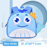 Cartoon Whale School Bags for Kids Light Weight Kindergarten Girls Kawaii Backpacks Toddler Boys Back Pack Mochilas Escolares MartLion Blue Whale  