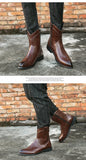 Classic Western Cowboy Boots Men's Pointed Toe Leather Boots Zipple Casual masculina MartLion   