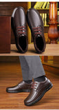 Men's Genuine Leather Handmade Shoes Soft Anti-slip Rubber Office Loafers Casual Leather Soft Mart Lion   