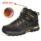 Super Warm Winter Hiking Shoes With Fur Waterproof Outdoor Hiking Boots Man Sneakers Antiskid Trekking Shoes MartLion Green fur 47 
