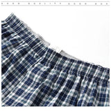 Men's Cotton Underwear Boxer Shorts Casual Plaid Elastic Waistband Button Mens Boxer Underwear MartLion   