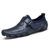 Genuine Leather Luxury Men's Octopus Casual Loafers Dress Formal Moccasins Footwear Driving Sandals Shoes MartLion 21588-1 Blue 38 
