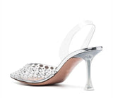 Bling Bling Rhinestones Transparent PVC Women Pumps Summer Clear Crystal High heels Wedding Prom Shoes MartLion   