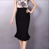 Female Lotus Leaf Pack Hip Fish Skirt Waist Stretch One Step Skirt MartLion   