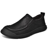 Golden Sapling Loafers Men's Casual Shoes Retro Genuine Flats Slip on Leisure Loafer Footwear MartLion Black 9 39 